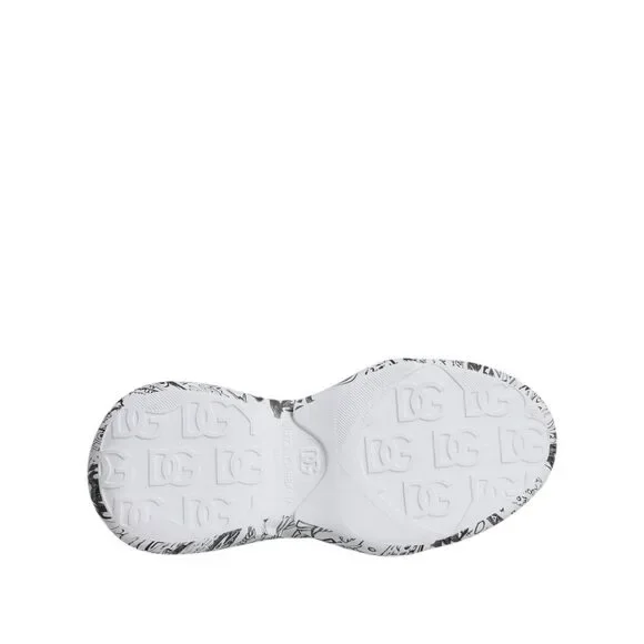 Dolce & Gabbana White Black Graffiti Daymaster Sneakers Shoes - Picture 8 of 9